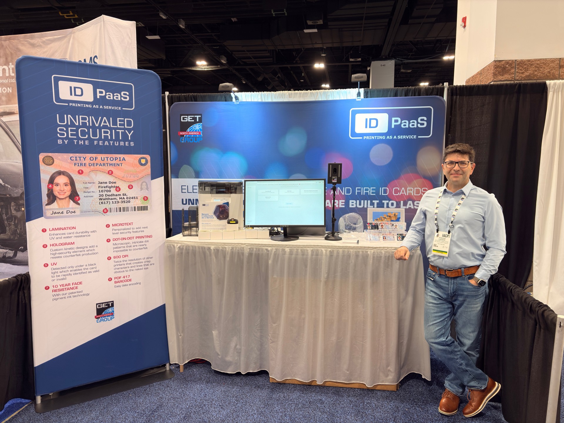 ID PaaS booth at the IACP conference, front view