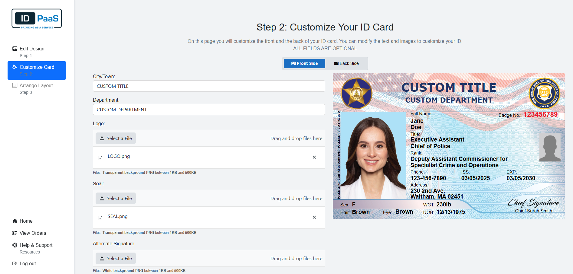 Customize credential screen in the IDPaaS portal