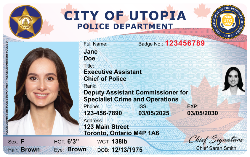 Canada Police — Horizontal (sample)